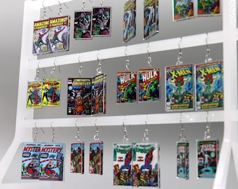 Pendientes réplica de la portada de un cómic
