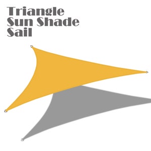 Custom Sized Triangle Waterproof Woven Sun Shade Sail UV Block Canopy - Mango Yellow