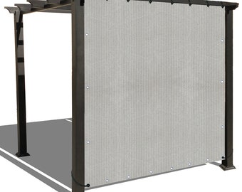 Custom Sun Shade Privacy Panel: Smoke Tan Patio Cover w/ Grommets
