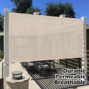 Custom Beige Sun Shade Privacy Panel: Patio, Pergola, Gazebo