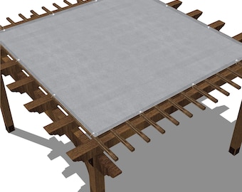 Toldo para pérgola personalizado: toldo transpirable de HDPE para patio, gris, con ojales de acero inoxidable.