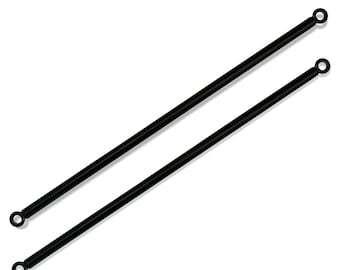 Custom Heavy Duty Metal 5/8'' Rods with Eye Loops for Pergola Covers, Patio Canopy Covers, Sun Shade Panels, Curtains, Drapes-Black