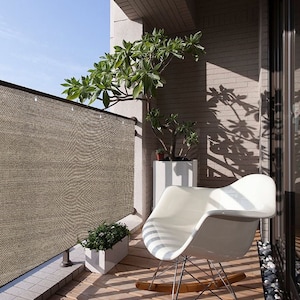 42'', 44'', 45'', 46'' ou 47'' de haut - Paravent élégant de taille personnalisée - Terrasse de jardin, patio, balcon, clôture, piscine, balustrade - Noyer