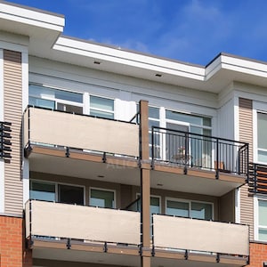 24 po., 33 po., 36 po. ou 40 po. de haut - Paravent de confidentialité élégant et personnalisé - Terrasse de jardin, patio, balcon, clôture, piscine, balustrade - Beige banha