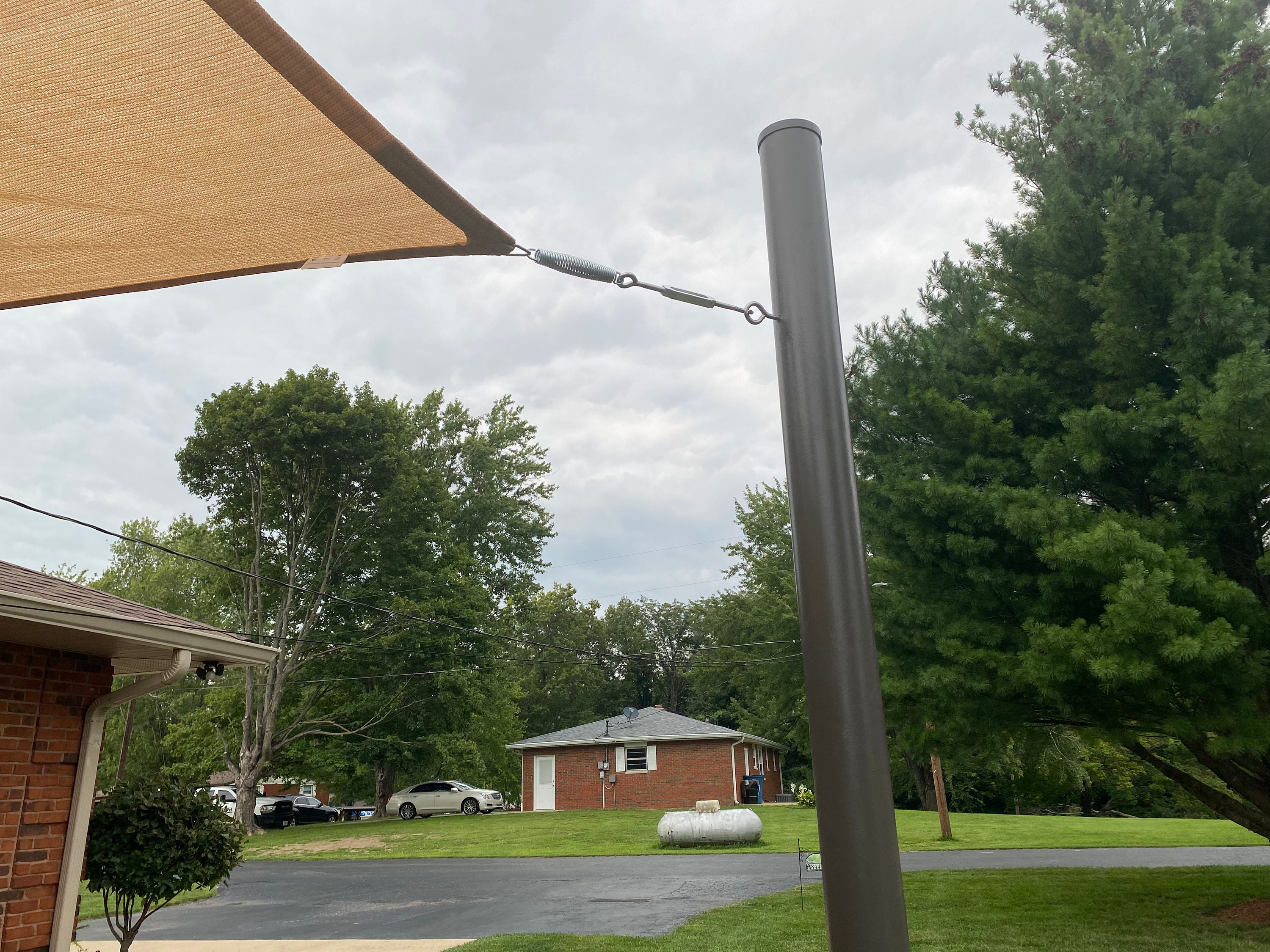 Custom Sized Right Triangle 185GSM UV Block Sun Shade Sail Permeable Canopy  - Banha Beige