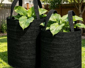 HDPE Mesh Grow Bag 2-Pack – Breathable Plant Container -Black