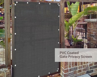 Custom Sized 95% UV Block Gate PVC Coated Privacy Screen Panel-Shade & Privacy Barrier for Gate, Fence, Yard, Driveway - Black/Beige/Grey