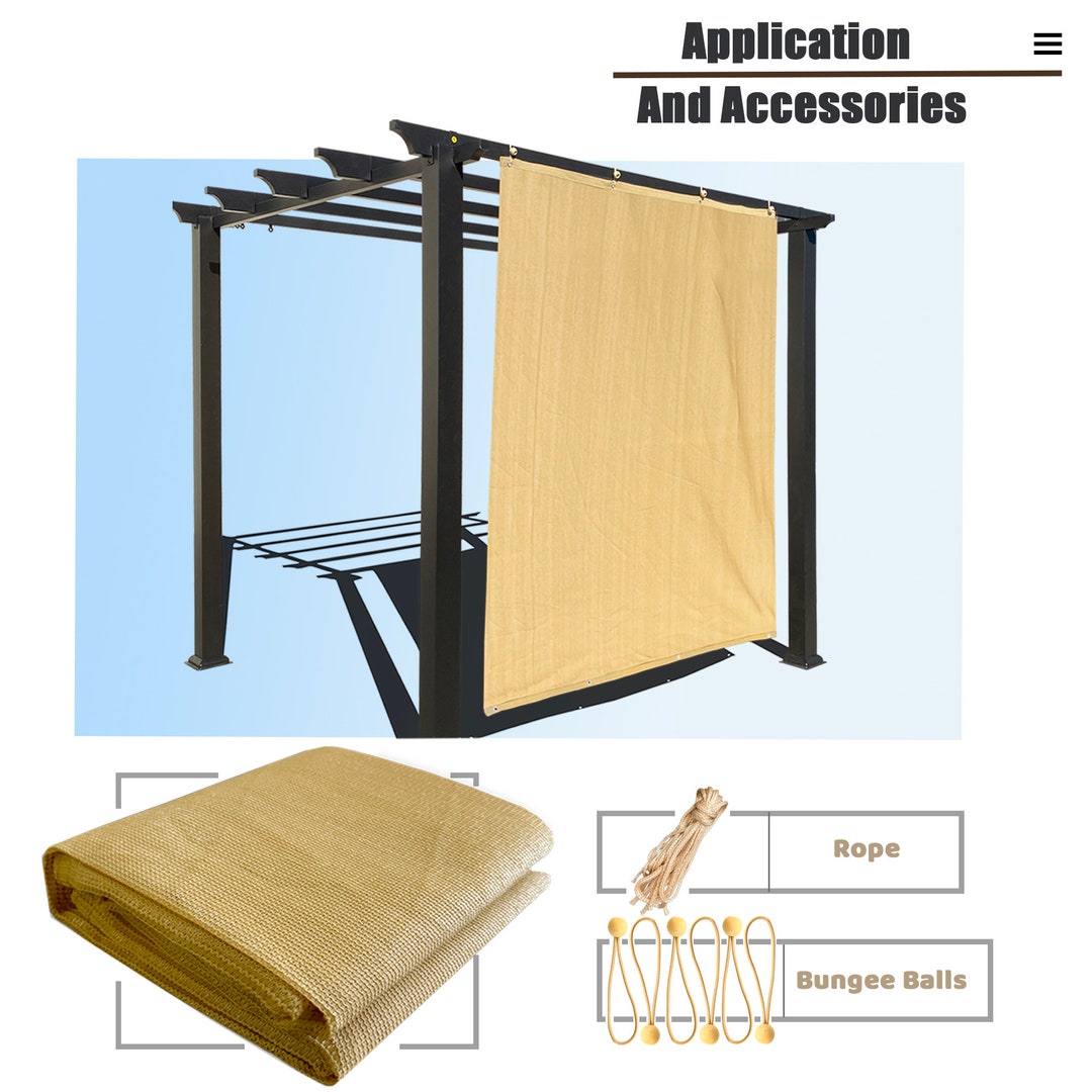 Custom Sized 2 Sided Hems & Grommets Sun Shade Privacy Panel for Patio