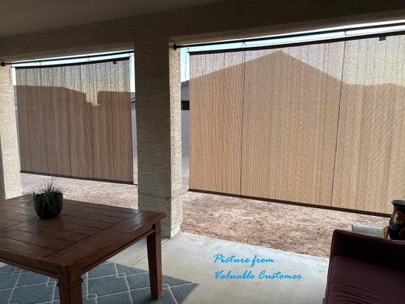 Custom No-Drill Pergola Shade: Breathable Privacy Blind