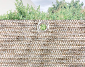Custom Beige Shade Cover with Stainless Steel Grommets - 24'' Tall