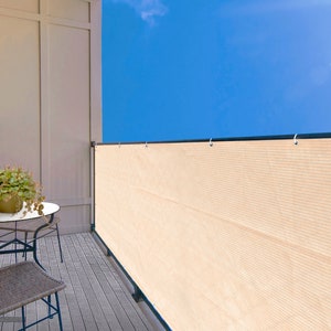 1,2 m de haut - Paravent de confidentialité élégant sur mesure - Terrasse dans la cour, patio, balcon, clôture, piscine, balustrade - Beige banha