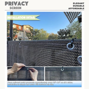 6ft Tall Custom Sized Elegant Privacy Screen Backyard Deck, Patio, Balcony, Fence, Pool, Railing Mocha Brown image 4