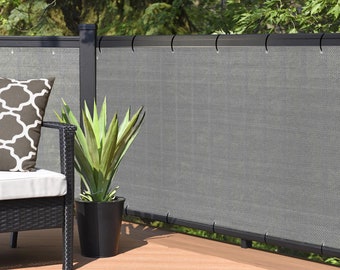 10ft Tall - Custom Sized Elegant Privacy Screen - Backyard Deck, Patio, Balcony, Fence, Pool, Railing - Grey