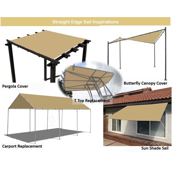 Custom Sizes Straight Edge Waterproof Woven Sun Shade Sail Etsy