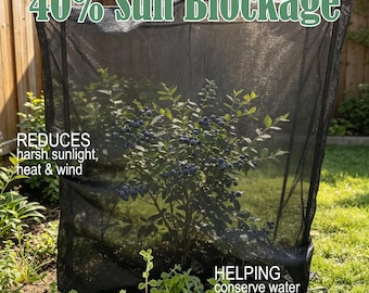 40% Black Garden Shade Cloth Kit with 2 Poles, Plant UV Protection Cover