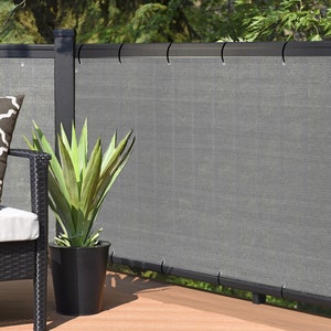 40 pouces, 49 pouces, 51 pouces, 5 pieds de haut - Paravent de confidentialité élégant aux dimensions personnalisées - terrasse de jardin, patio, balcon, clôture, piscine, balustrade - gris