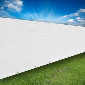 Paravent de protection contre le vent sur mesure - plage, terrasse de jardin, patio, balcon, clôture, piscine, balustrade - blanc