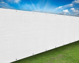 Custom Sized Wind Screen Fence Screen Privacy Screen - Beach, Backyard Deck, Patio, Balcony, Fence, Pool, Railing - White