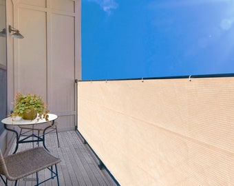 5ft Tall - Custom Sized Elegant Privacy Screen - Backyard Deck, Patio, Balcony, Fence, Porch, Pool, Railing - Banha Beige