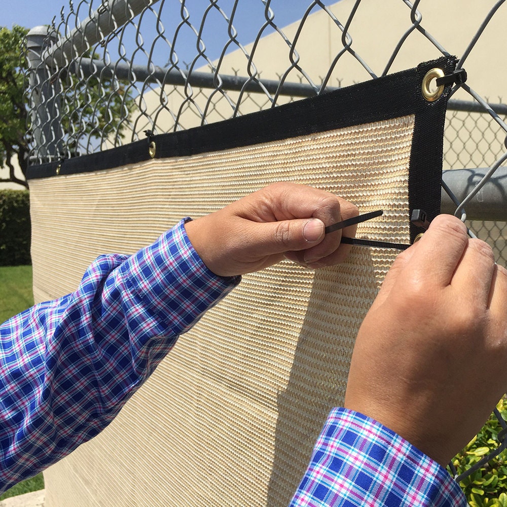 Custom Heavy Duty Privacy Screen Windscreen Fence Screen Reinforced With  Black Trim - Beige - Etsy