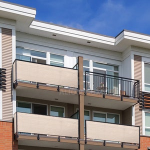 41'', 42'', 44'', 45'' ou 47'' de haut - Paravent de confidentialité élégant aux dimensions personnalisées - Terrasse de jardin, patio, balcon, clôture, piscine, balustrade - Beige