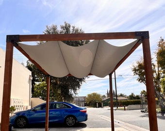 Custom Elegant Durable Wave Shade Cover for Wood Pergola - Beige, Grey and Black colors available