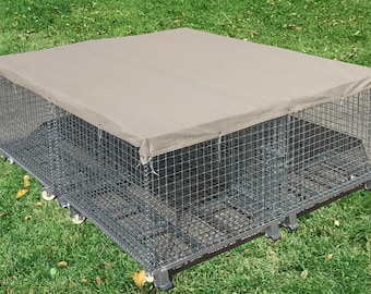 Custom Dog Kennel Shade Cover: Breathable Sun Block, Smoke Tan