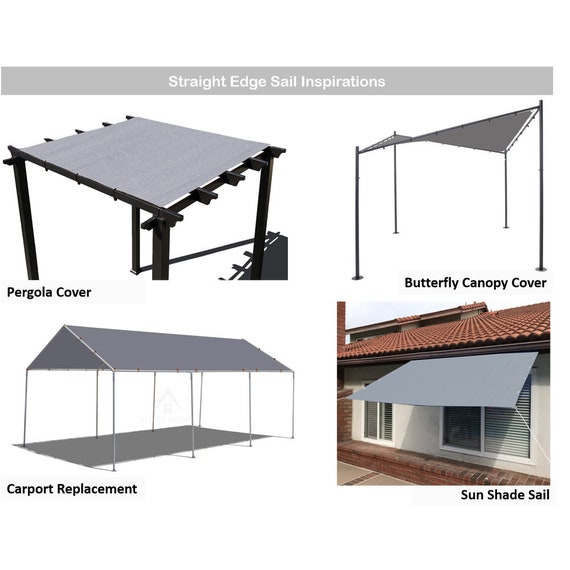 Custom Hdpe Straight Edge Sun Shade Sail Grey Etsy