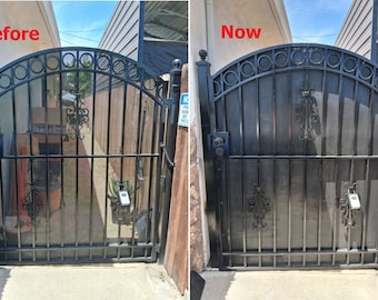 Custom Arched Gate Privacy Screen: 95% Blockage PVC Coated Panel with Doorknob Cutout