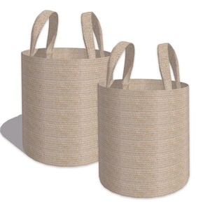 Custom-Sized HDPE Mesh Grow Bag - Premium Breathable & Durable Plant Container, Beige, 1-Pack  12&#39;&#39; Dia  x 24&#39;&#39; Tall