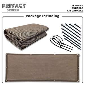 6ft Tall Custom Sized Elegant Privacy Screen Backyard Deck, Patio, Balcony, Fence, Pool, Railing Mocha Brown image 3