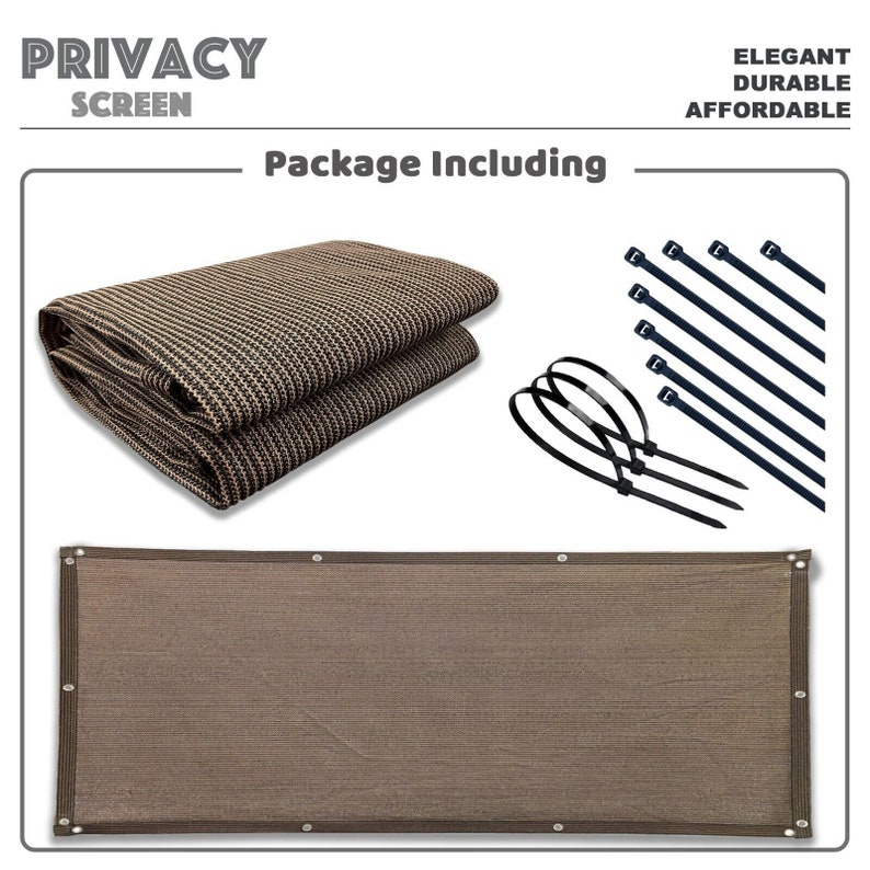 6ft Tall Custom Sized Elegant Privacy Screen Backyard Deck, Patio, Balcony, Fence, Pool, Railing Mocha Brown image 3