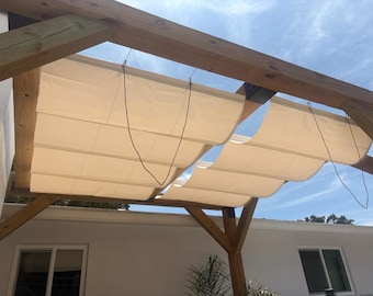 Custom PVC Coated Retractable Shade Cover for Pergola: UV Resistant