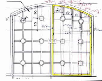 Custom Sized Arched Gate Privacy Screen: Black Metal Panel - Mocha Brown or Smoke Tan
