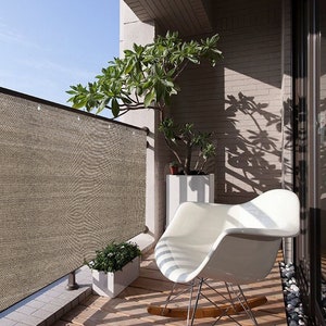 5ft de haut - Écran d’intimité élégant de taille personnalisée - Terrasse arrière, patio, balcon, clôture avec volets de vent - noyer