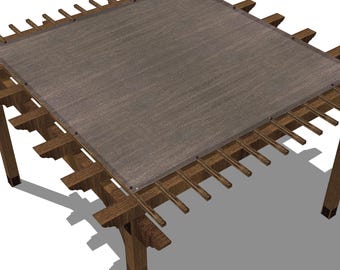 Toldo para pérgola personalizado: toldo de HDPE marrón con ojales