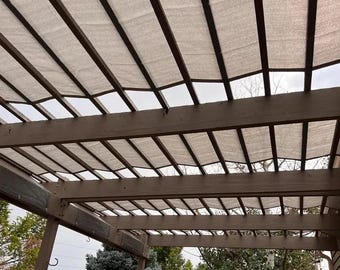 Custom Wave Shade panel with Stainless Steel Grommets/12'' apart on long sides - Gray - 19'' x 156''