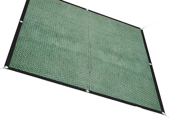 Custom Sized 50% Sun Block Garden Netting Mesh UV Block Plant Shade Plant Protector Garden Cover - w/Black Trim - Dark Green