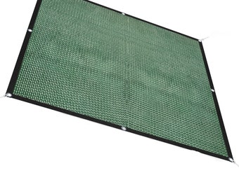 Custom Sized 50% Sun Block Garden Netting Mesh UV Block Plant Shade Plant Protector Garden Cover - w/Black Trim - Dark Green