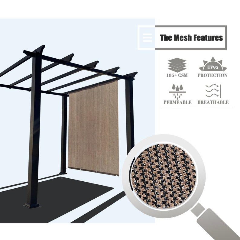 Custom Sized 2 Sided Hems & Grommets Sun Shade Privacy Panel Etsy