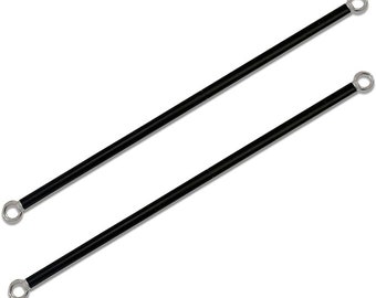 Custom Heavy Duty Metal Rods w/ Large Stainless Steel Eye Bolts for Pergola Patio Canopy Cover, Sun Shade Panel, Curtains w/Guide Rail-Black