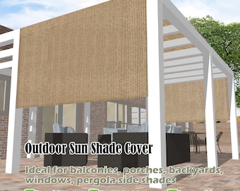 Toldo para pérgola personalizado: toldo transpirable de HDPE con ojales de acero - Nogal