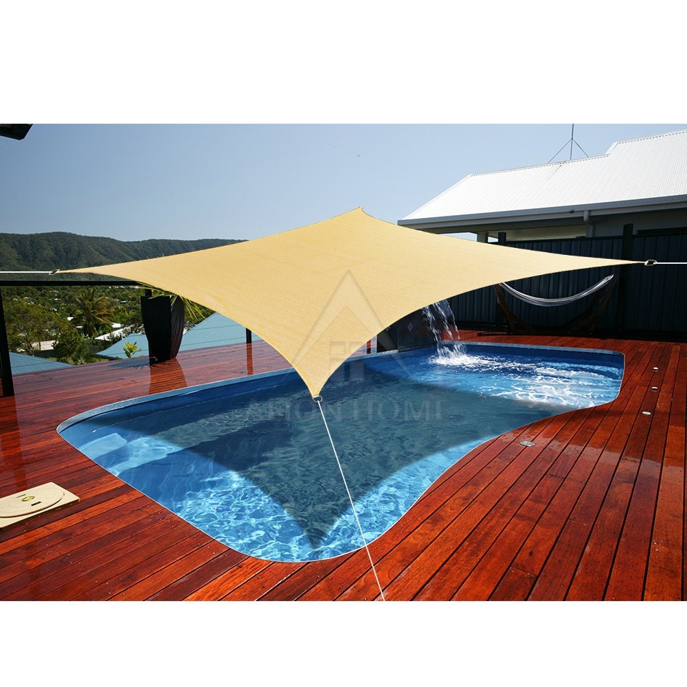 Custom Size Rectangle Curved Edge Sun Shade Sai - 185GSM Permeable ...