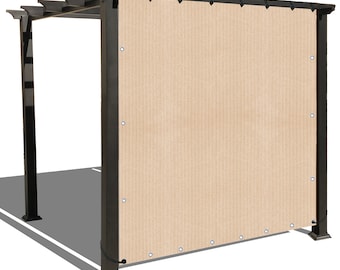 Panel de sombra beige personalizado: Pantalla de privacidad para patio con ojales