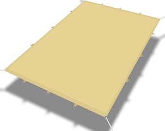 Custom Sized Upgraded Heavy Duty Straight Edge Waterproof Woven Sun Shade Sail - Sand