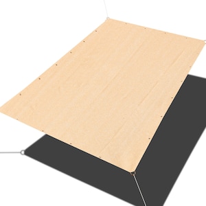Custom Sized Heavy Duty Shade Sail - Straight Edge Shade Cover - Shade Cloth for Patio, Pergola, Backyard, Awning -Beige