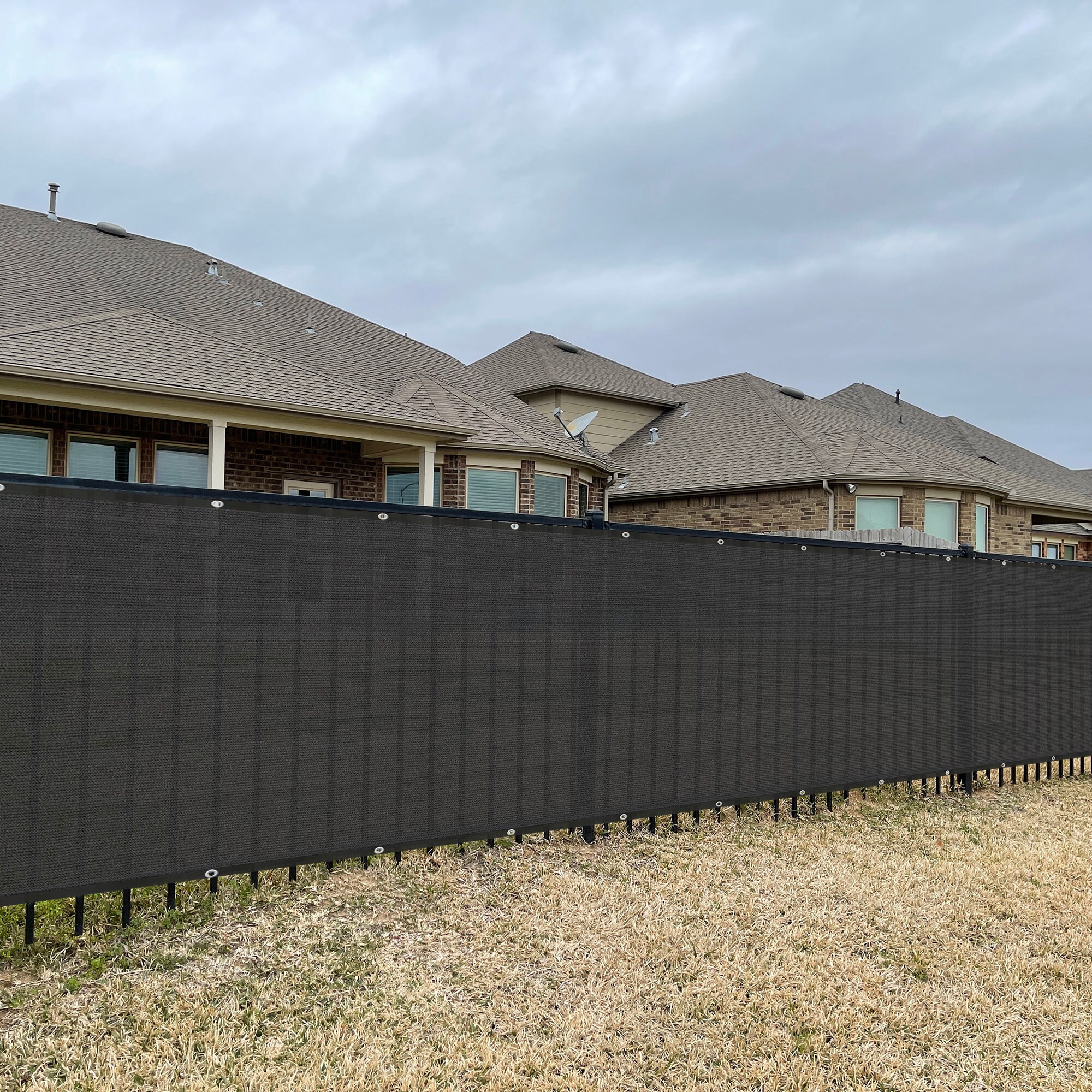 Customizable 4ft Privacy Fence Screen – Black HDPE Windscreen – 1-160ft Length – Grommets & Ties Included