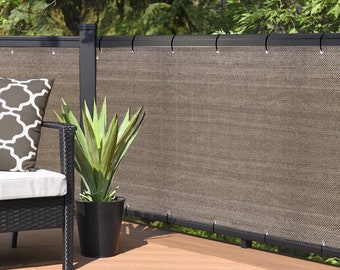 45'' Tall - Custom Sized Elegant Privacy Screen - Backyard Deck, Patio, Balcony, Fence, Pool, Railing - Walnut