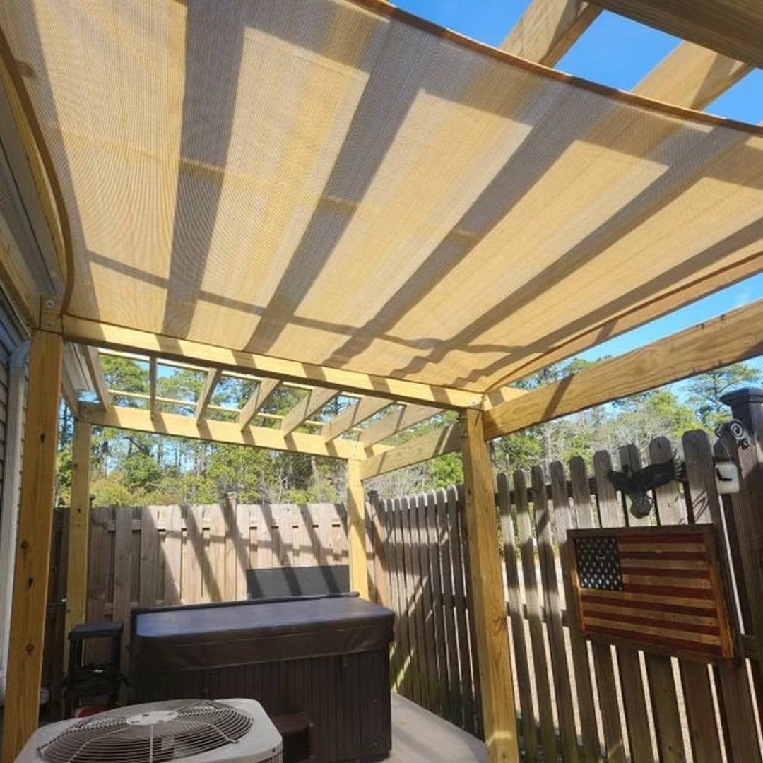 Custom Sized Rectangle Curved Edge Sun Shade Sail Permeable Sun Shade