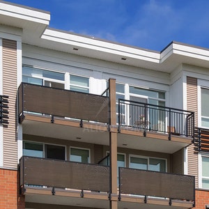 Écran de confidentialité élégant de taille personnalisée de 28 pouces, 29 pouces ou 30 pouces-terrasse d'arrière-cour, patio, balcon, clôture, piscine, garde-corps-marron